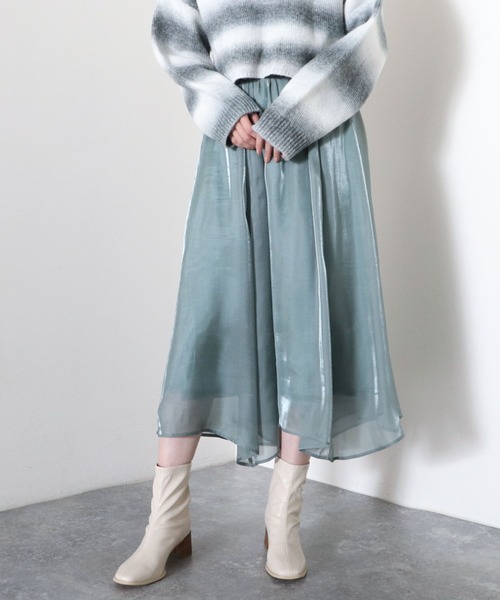 archives（アルシーヴ）の「シャイニーイレヘムスカート（スカート・レディース・ブラック/グリーン/アイボリー/ラベンダー・MEDIUM）」の15枚目の写真