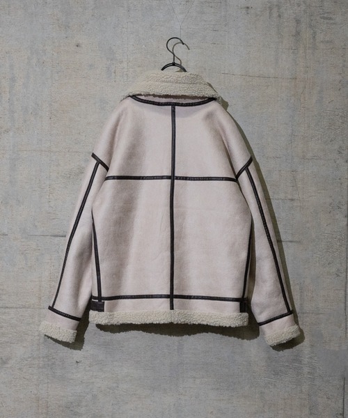 JOHN'S CLOSET（ジョンズクローゼット）の「【i】フェイクムートンＢ－３（ムートンコート・メンズ・ブラック/キナリ/ブラック系その他/ブラウン・MEDIUM/X-LARGE/LARGE）」の16枚目の写真