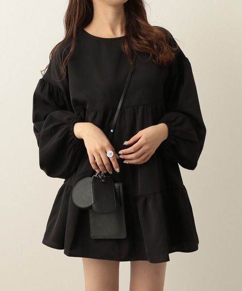 Heather（ヘザー）の「2WAYティアードチュニック　262777（シャツ/ブラウス・レディース・オフホワイト/ブラック・FREE）」の2枚目の写真