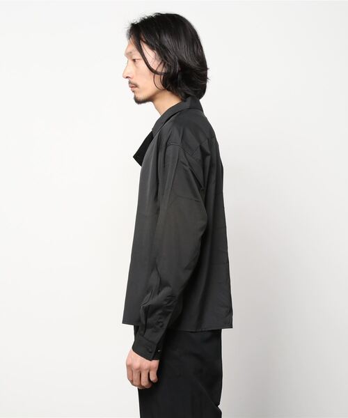 SITRY（シトリー）の「asymmetry short shirt/アシンメトリー ショートシャツ（シャツ/ブラウス・メンズ・ブラック/ブルー/グリーン/シルバーグレー・M/L）」の5枚目の写真