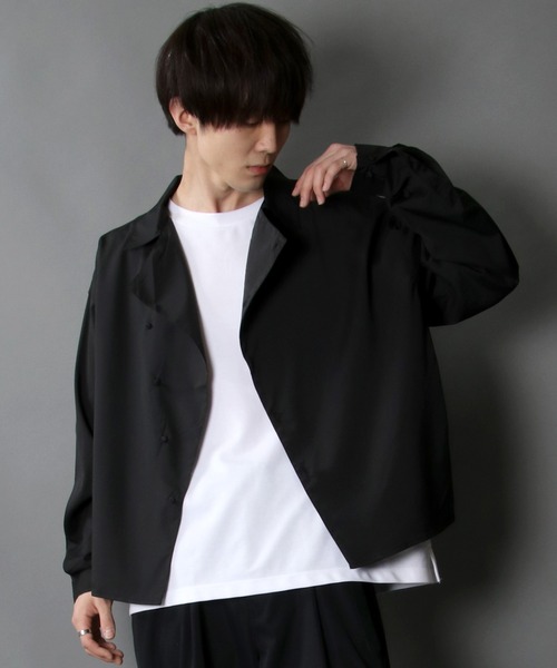 SITRY（シトリー）の「asymmetry short shirt/アシンメトリー ショートシャツ（シャツ/ブラウス・メンズ・ブラック/ブルー/グリーン/シルバーグレー・M/L）」の20枚目の写真