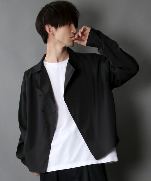 SITRY（シトリー）の「asymmetry short shirt/アシンメトリー ショートシャツ（シャツ/ブラウス・メンズ・ブラック/ブルー/グリーン/シルバーグレー・M/L）」の21枚目の写真