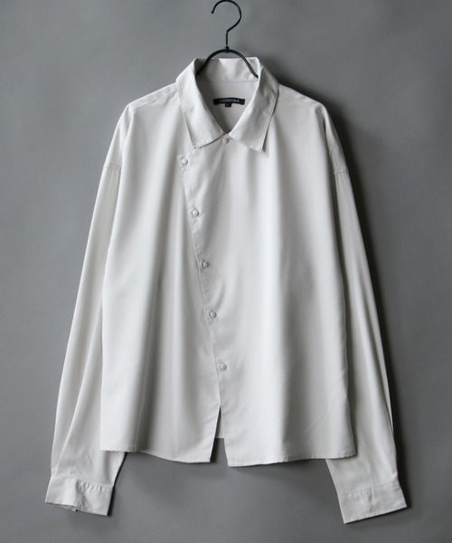 SITRY（シトリー）の「asymmetry short shirt/アシンメトリー ショートシャツ（シャツ/ブラウス・メンズ・ブラック/ブルー/グリーン/シルバーグレー・M/L）」の12枚目の写真