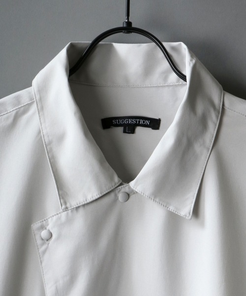 SITRY（シトリー）の「asymmetry short shirt/アシンメトリー ショートシャツ（シャツ/ブラウス・メンズ・ブラック/ブルー/グリーン/シルバーグレー・M/L）」の7枚目の写真