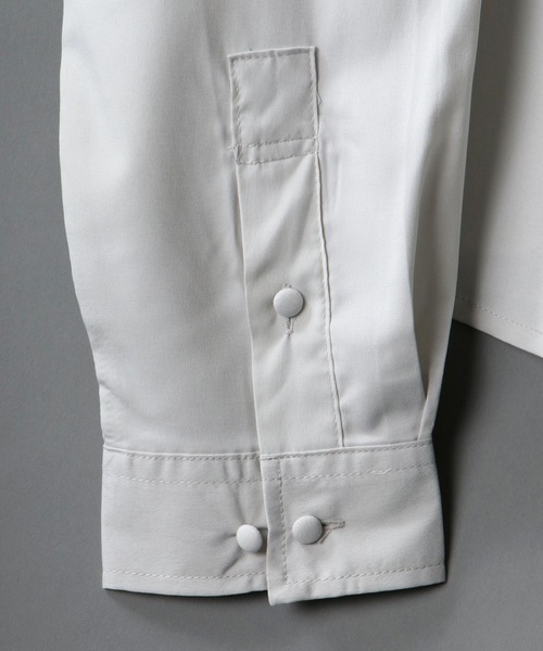 SITRY（シトリー）の「asymmetry short shirt/アシンメトリー ショートシャツ（シャツ/ブラウス・メンズ・ブラック/ブルー/グリーン/シルバーグレー・M/L）」の9枚目の写真