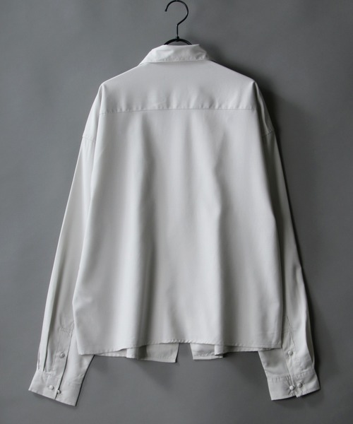 SITRY（シトリー）の「asymmetry short shirt/アシンメトリー ショートシャツ（シャツ/ブラウス・メンズ・ブラック/ブルー/グリーン/シルバーグレー・M/L）」の10枚目の写真