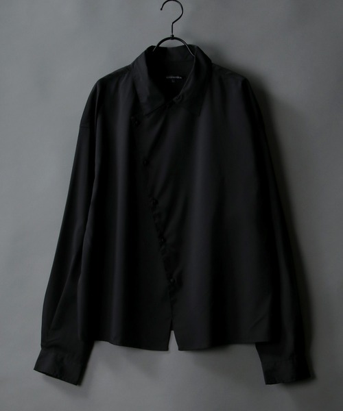 SITRY（シトリー）の「asymmetry short shirt/アシンメトリー ショートシャツ（シャツ/ブラウス・メンズ・ブラック/ブルー/グリーン/シルバーグレー・M/L）」の11枚目の写真