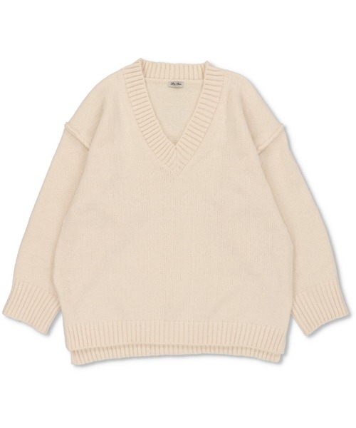 SPINNS（スピンズ）の「【ゆるシルエット】Vネック カラーニット（ニット/セーター・レディース・ピンク/オフホワイト/ブルー/グリーン/ブラック・ONESIZE）」の18枚目の写真