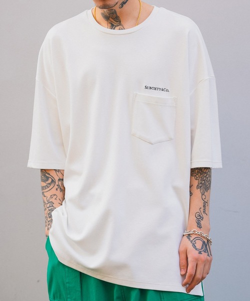 Subciety（サブサエティ）の「PONTE TEE（Tシャツ/カットソー・メンズ・ブラック/ホワイト/ブルー/ピンク・MEDIUM/LARGE/X-LARGE）」の2枚目の写真