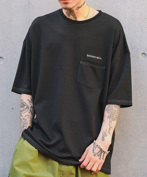 Subciety（サブサエティ）の「PONTE TEE（Tシャツ/カットソー・メンズ・ブラック/ホワイト/ブルー/ピンク・MEDIUM/LARGE/X-LARGE）」の3枚目の写真