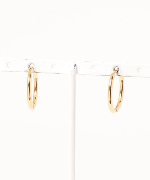 PARKS TOKYO SELECT（パークストウキョウセレクト）の「金属アレルギー対応 サージカルステンレス/316L ラウンドフープピアス（ピアス（両耳用）・レディース・シルバー/ゴールド・FREE）」の3枚目の写真