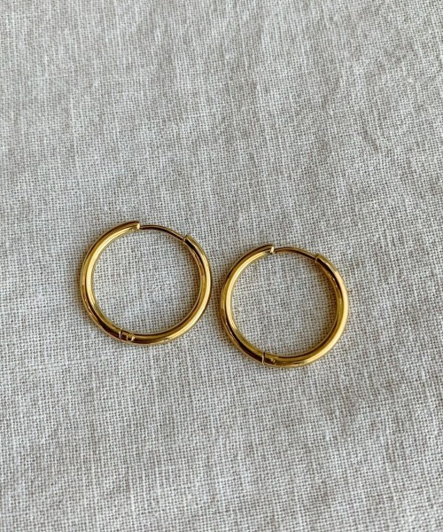 PARKS TOKYO SELECT（パークストウキョウセレクト）の「金属アレルギー対応 サージカルステンレス/316L ラウンドフープピアス（ピアス（両耳用）・レディース・シルバー/ゴールド・FREE）」の5枚目の写真