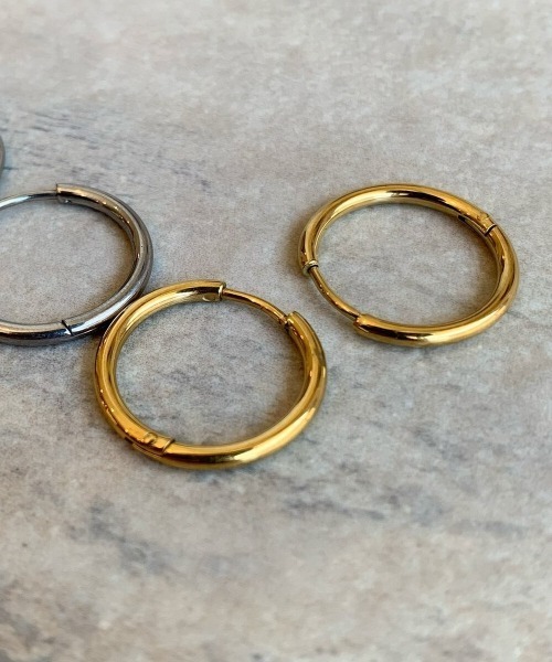 PARKS TOKYO SELECT（パークストウキョウセレクト）の「金属アレルギー対応 サージカルステンレス/316L ラウンドフープピアス（ピアス（両耳用）・レディース・シルバー/ゴールド・FREE）」の8枚目の写真
