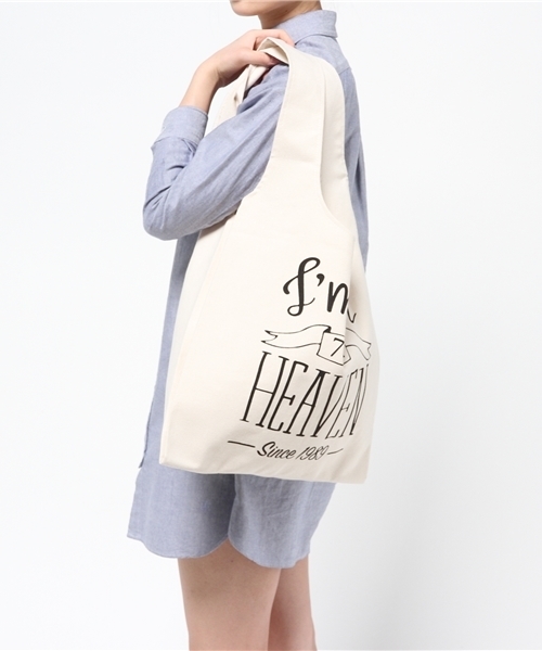 WEGO（ウィゴー）の「WEGO/ショッパー型キャンバストートバッグ（トートバッグ・レディース・ホワイト/ブラック/グレー・FREE）」の4枚目の写真