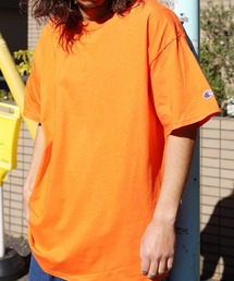 Champion/チャンピオン コットン ワッペン Tシャツ 無地T トップス メンズ 秋物 秋服 2026年秋冬
