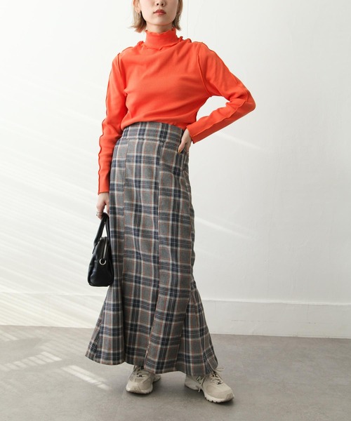 Chillfar（チルファー）の「チェックロングスカート（スカート・レディース・ネイビー/グリーン/ブラック/グレー・MEDIUM/LARGE）」の13枚目の写真