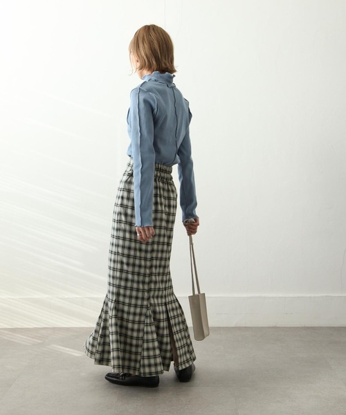 Chillfar（チルファー）の「チェックロングスカート（スカート・レディース・ネイビー/グリーン/ブラック/グレー・MEDIUM/LARGE）」の8枚目の写真