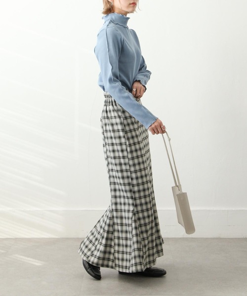 Chillfar（チルファー）の「チェックロングスカート（スカート・レディース・ネイビー/グリーン/ブラック/グレー・MEDIUM/LARGE）」の7枚目の写真