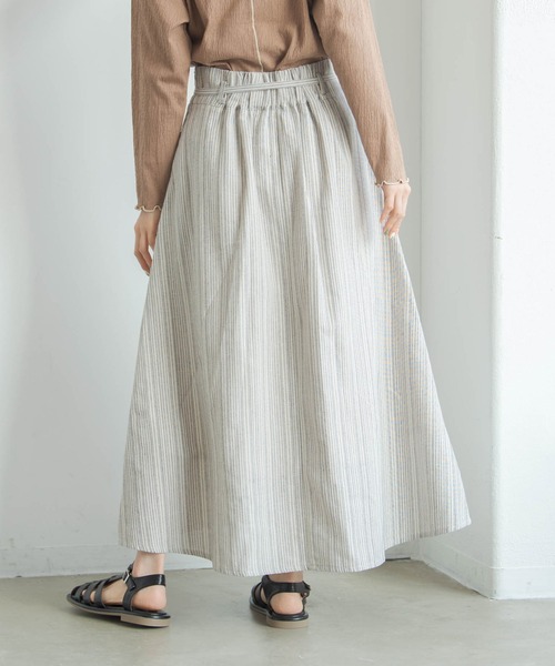 Crisp（クリスプ）の「ストライプフレアスカート（スカート・レディース・ブラック/ブラウン・FREE）」の10枚目の写真