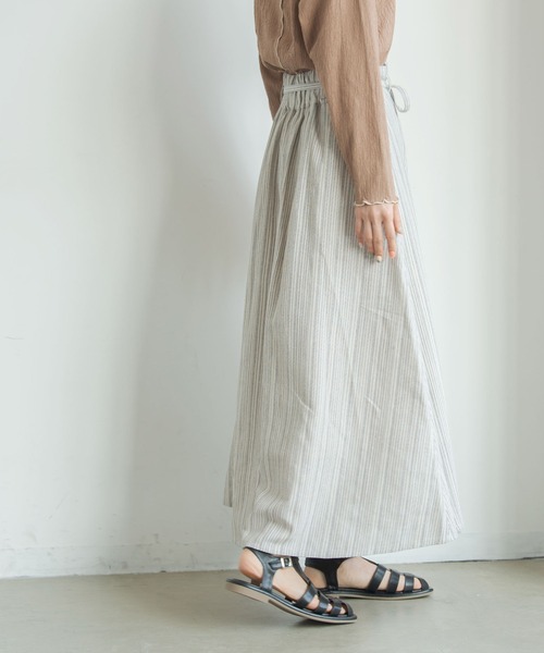 Crisp（クリスプ）の「ストライプフレアスカート（スカート・レディース・ブラック/ブラウン・FREE）」の11枚目の写真