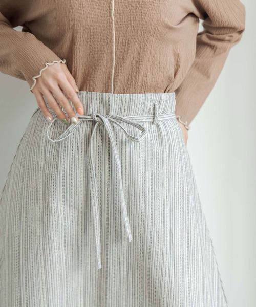 Crisp（クリスプ）の「ストライプフレアスカート（スカート・レディース・ブラック/ブラウン・FREE）」の12枚目の写真