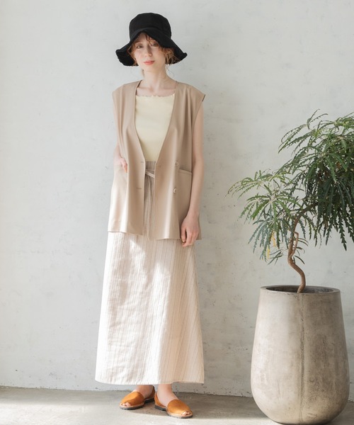 Crisp（クリスプ）の「ストライプフレアスカート（スカート・レディース・ブラック/ブラウン・FREE）」の13枚目の写真