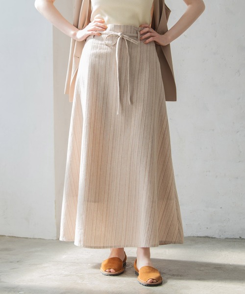 Crisp（クリスプ）の「ストライプフレアスカート（スカート・レディース・ブラック/ブラウン・FREE）」の16枚目の写真