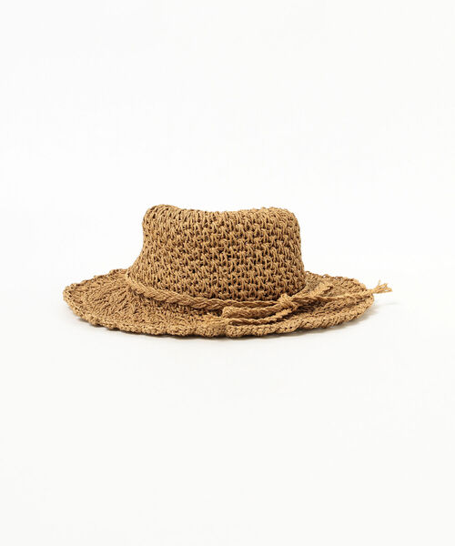 Ray BEAMS(レイビームス)の「Ray BEAMS / ペーパー ワイド ブリム ハット(ハット・レディース・ブラック/ナチュラル・ONE SIZE)」の4枚目の写真