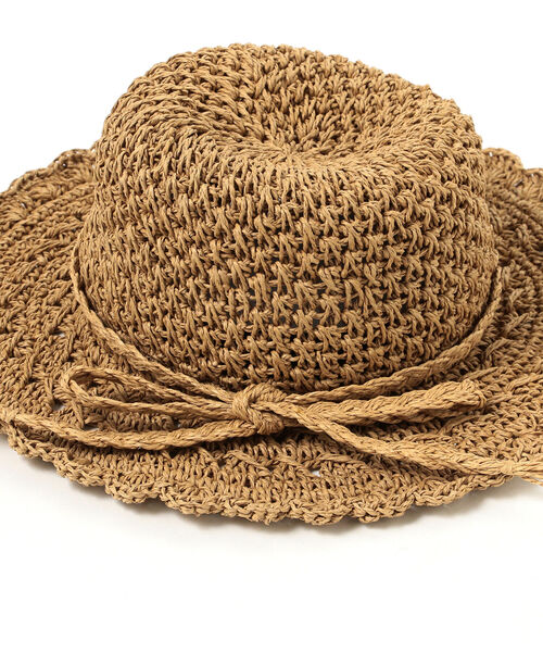 Ray BEAMS(レイビームス)の「Ray BEAMS / ペーパー ワイド ブリム ハット(ハット・レディース・ブラック/ナチュラル・ONE SIZE)」の6枚目の写真