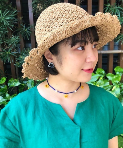 Ray BEAMS(レイビームス)の「Ray BEAMS / ペーパー ワイド ブリム ハット(ハット・レディース・ブラック/ナチュラル・ONE SIZE)」の14枚目の写真