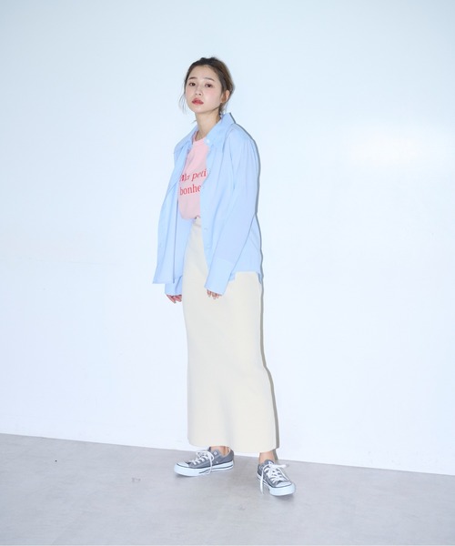 FREE'S MART（フリーズマート）の「◆前後2Way12G総針ニットタイトスカート（スカート・レディース・グリーン/オレンジ/ホワイト・FREE）」の10枚目の写真