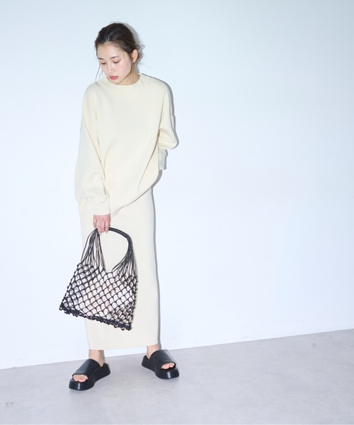 FREE'S MART（フリーズマート）の「◆前後2Way12G総針ニットタイトスカート（スカート・レディース・グリーン/オレンジ/ホワイト・FREE）」の8枚目の写真