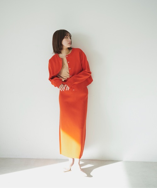 FREE'S MART（フリーズマート）の「◆前後2Way12G総針ニットタイトスカート（スカート・レディース・グリーン/オレンジ/ホワイト・FREE）」の12枚目の写真