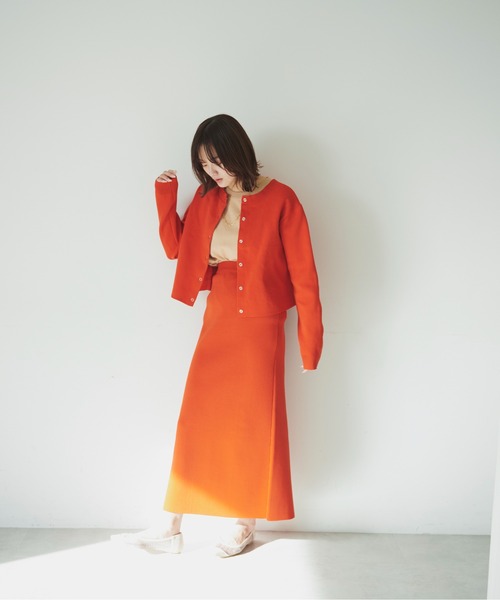 FREE'S MART（フリーズマート）の「◆前後2Way12G総針ニットタイトスカート（スカート・レディース・グリーン/オレンジ/ホワイト・FREE）」の13枚目の写真