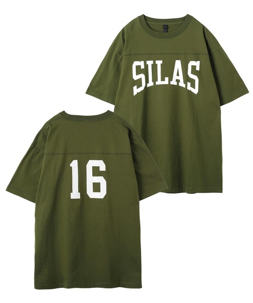SILAS（サイラス）の「S/S FOOTBALL TEE　サイラスフットボール半袖Tシャツ（Tシャツ/カットソー・メンズ・オフホワイト/ブラック/ホワイト/オリーブ・L/M/XL）」の4枚目の写真