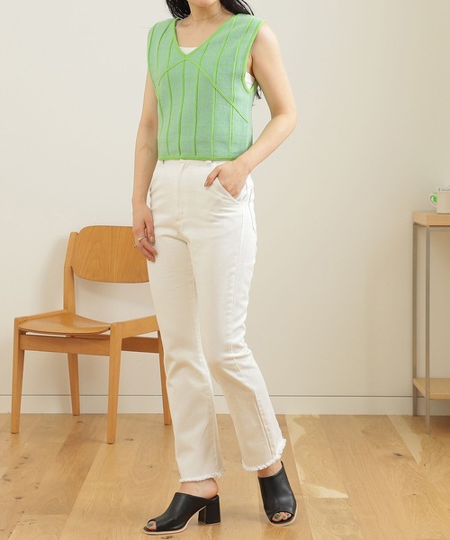 BeAMS DOT（ビームスドット）の「【WEB限定】BeAMS DOT / リバーシブル チェック コットンベスト（ベスト・レディース・オレンジ/ブラック/グリーン・FREE）」の13枚目の写真