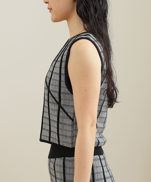 BeAMS DOT（ビームスドット）の「【WEB限定】BeAMS DOT / リバーシブル チェック コットンベスト（ベスト・レディース・オレンジ/ブラック/グリーン・FREE）」の9枚目の写真