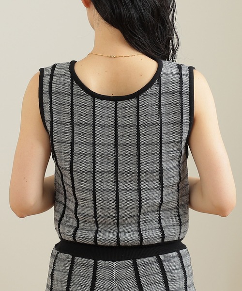 BeAMS DOT（ビームスドット）の「【WEB限定】BeAMS DOT / リバーシブル チェック コットンベスト（ベスト・レディース・オレンジ/ブラック/グリーン・FREE）」の4枚目の写真