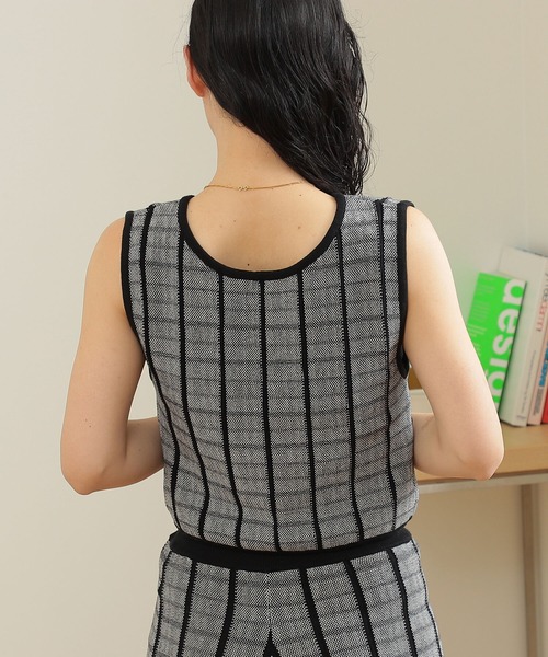 BeAMS DOT（ビームスドット）の「【WEB限定】BeAMS DOT / リバーシブル チェック コットンベスト（ベスト・レディース・オレンジ/ブラック/グリーン・FREE）」の6枚目の写真