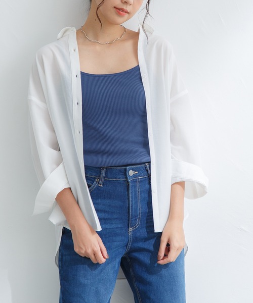 Honeys（ハニーズ）の「針抜きテレコキャミ（キャミソール・レディース・ブラック/ピンク系その他/アイボリー/モカ/ライム/パープル/グリーン/オレンジ/ブルー・M/L/S）」の7枚目の写真