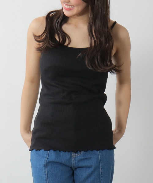 Honeys（ハニーズ）の「針抜きテレコキャミ（キャミソール・レディース・ブラック/ピンク系その他/アイボリー/モカ/ライム/パープル/グリーン/オレンジ/ブルー・M/L/S）」の19枚目の写真