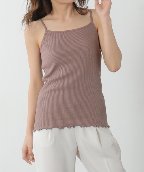 Honeys（ハニーズ）の「針抜きテレコキャミ（キャミソール・レディース・ブラック/ピンク系その他/アイボリー/モカ/ライム/パープル/グリーン/オレンジ/ブルー・M/L/S）」の10枚目の写真