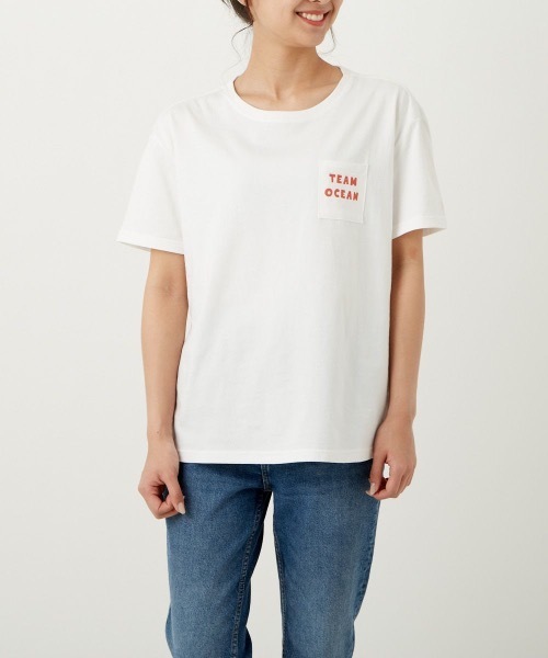 Ocean Pacific(オーシャンパシフィック)の「【OP:オーピー】レディースバックプリントTシャツ(Tシャツ/カットソー・レディース・ホワイト/ラベンダー/チャコール・MEDIUM/LARGE)」の4枚目の写真