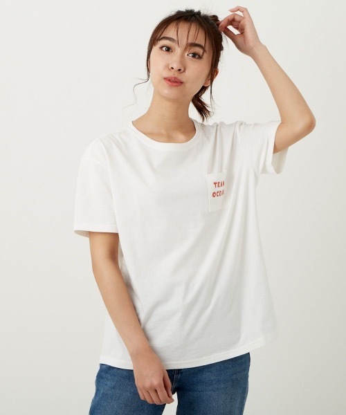 Ocean Pacific(オーシャンパシフィック)の「【OP:オーピー】レディースバックプリントTシャツ(Tシャツ/カットソー・レディース・ホワイト/ラベンダー/チャコール・MEDIUM/LARGE)」の8枚目の写真