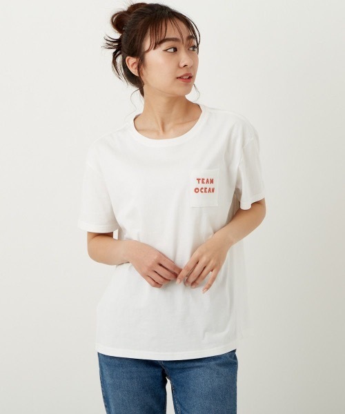 Ocean Pacific(オーシャンパシフィック)の「【OP:オーピー】レディースバックプリントTシャツ(Tシャツ/カットソー・レディース・ホワイト/ラベンダー/チャコール・MEDIUM/LARGE)」の9枚目の写真
