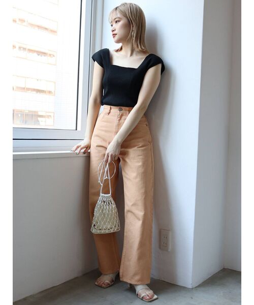 MURUA(ムルーア)の「バックオープンアシメニットタンク(タンクトップ・レディース・ホワイト/ブラック/ダークグリーン/ブルー/パープル/モカ・FREE)」の14枚目の写真