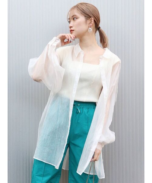 MURUA(ムルーア)の「バックオープンアシメニットタンク(タンクトップ・レディース・ホワイト/ブラック/ダークグリーン/ブルー/パープル/モカ・FREE)」の22枚目の写真