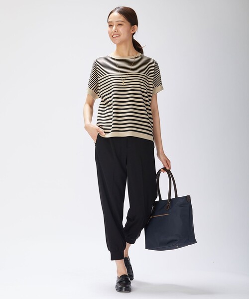 J.PRESS Ladies(J.プレス レディス)の「【洗える・イージーケア】コンフォートストレッチ ボーダー ニット(ニット/セーター・レディース・ネイビー系1/ベージュ系1・SMALL)」の5枚目の写真