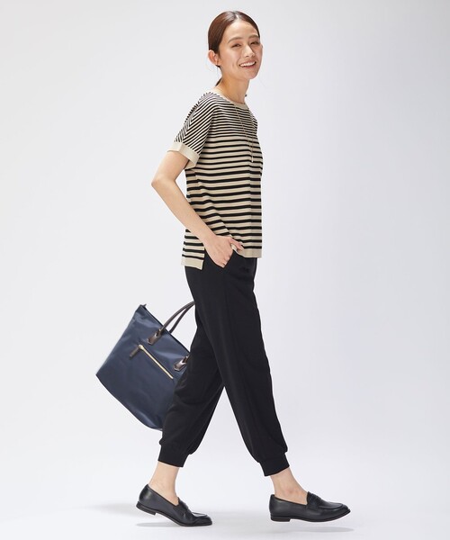 J.PRESS Ladies(J.プレス レディス)の「【洗える・イージーケア】コンフォートストレッチ ボーダー ニット(ニット/セーター・レディース・ネイビー系1/ベージュ系1・SMALL)」の6枚目の写真