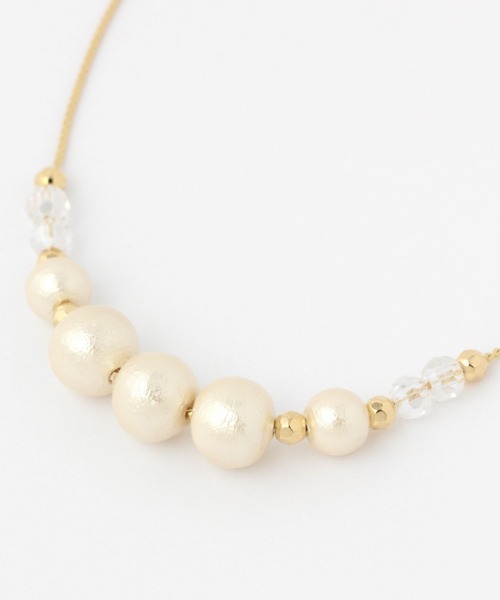 studio CLIP（スタディオクリップ）の「コットンパールデザインロングネックレス（ネックレス・レディース・その他1・FREE）」の2枚目の写真